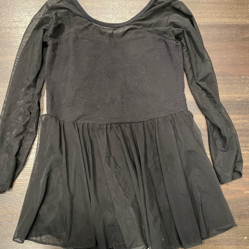 Elegant Black Kids Ballet Long sleeve dress